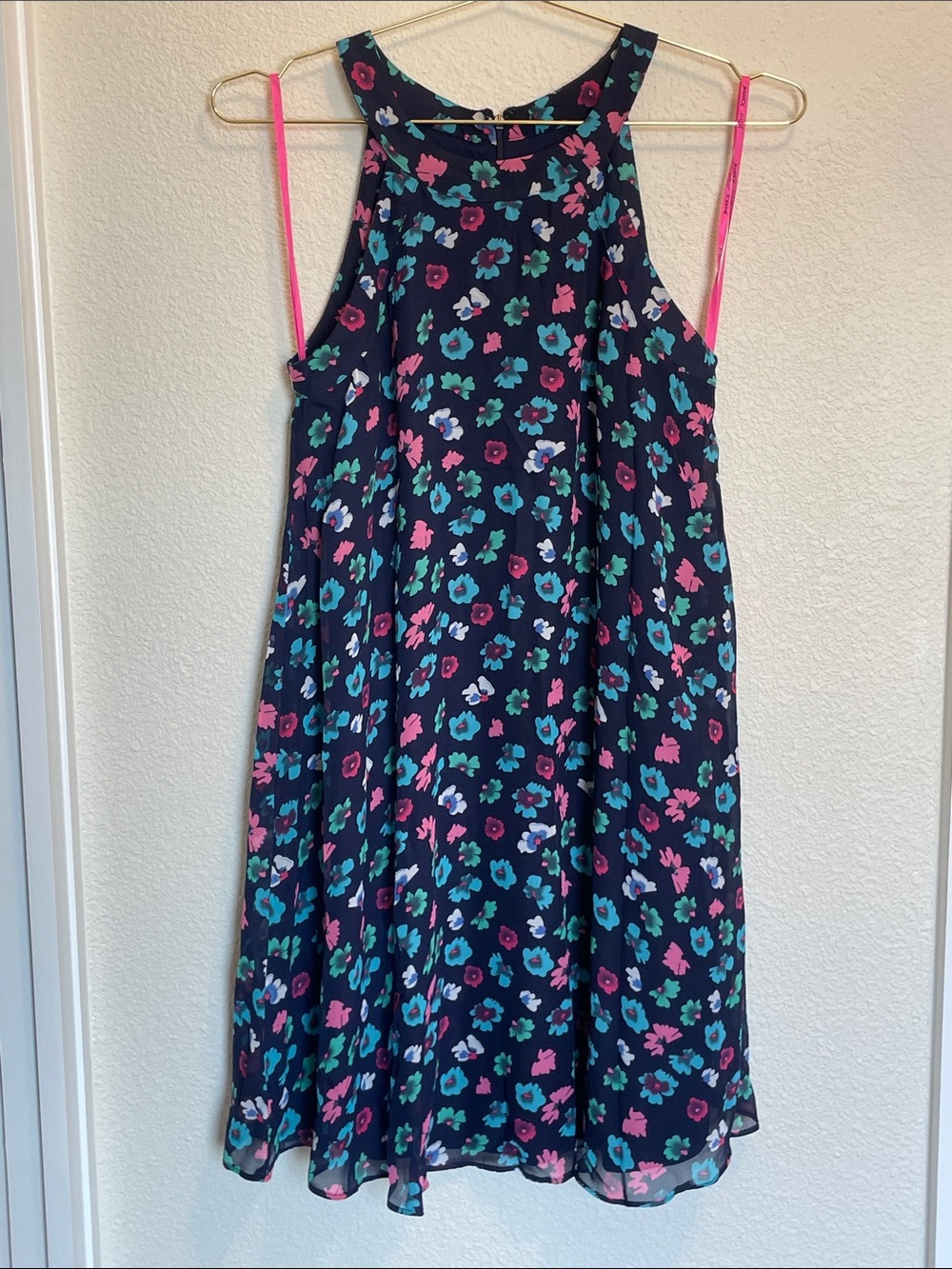 Betsey Johnson Retro 90s Y2K Indie Pop Ditsy Floral High Neck Swing Dress NWT